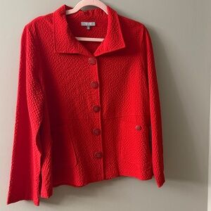 NEW HABITAT pucker weave statement jacket in red